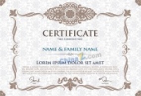 古典花纹证书矢量设计模板